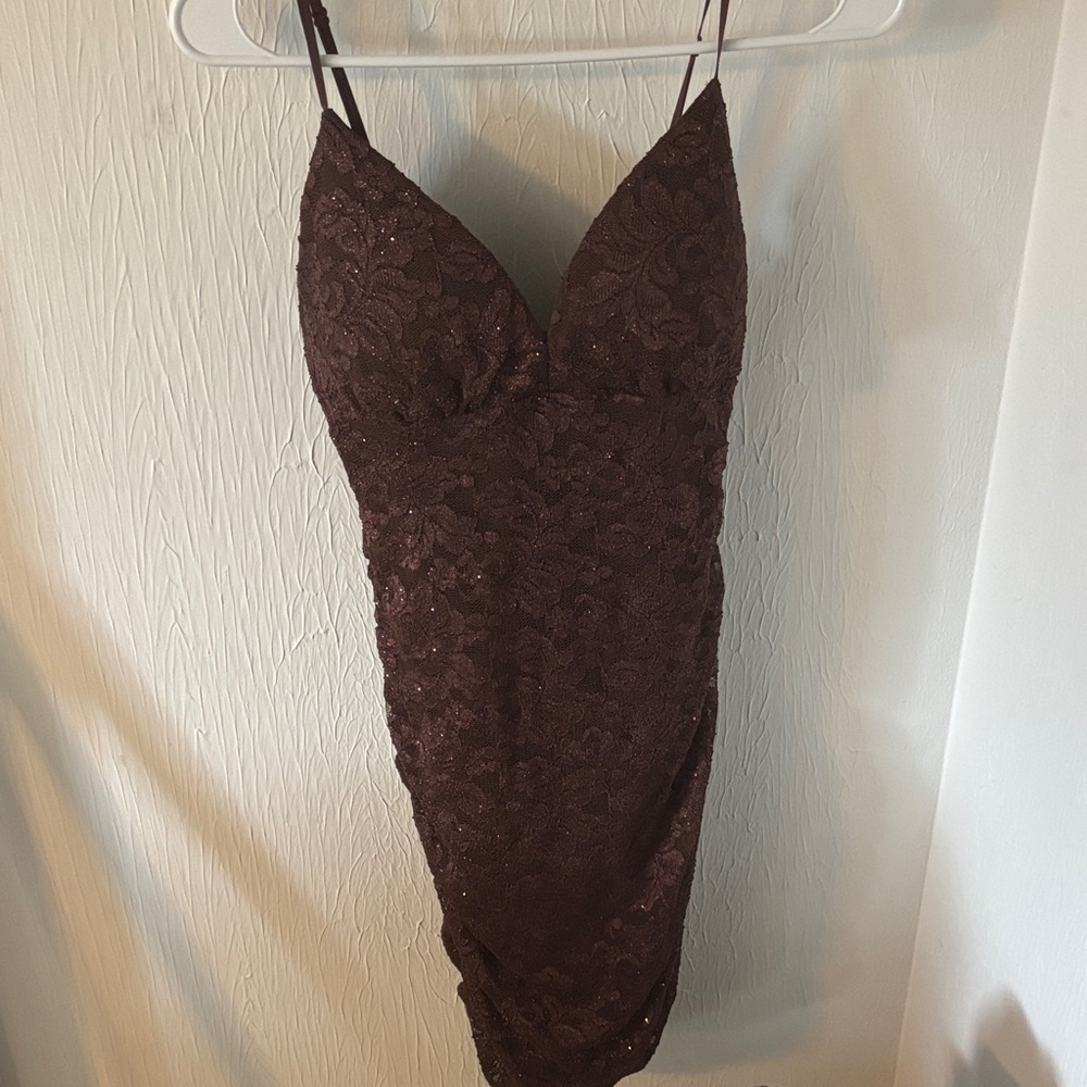 Honey and Rosie Chocolate Lace Dress